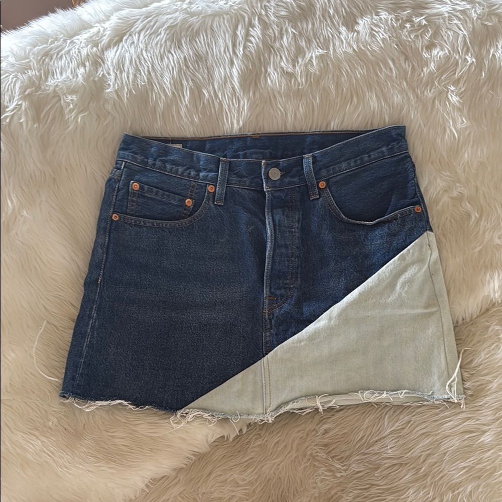 Unique levi jean Two-Tone Skirt